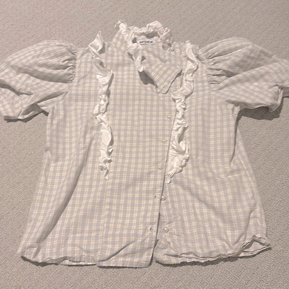 Batsheva gingham ruffle trim top - Picture 1 of 6